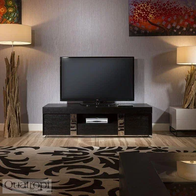 Quatropi Modern TV 1600mm Cabinet / Entertainment Unit / Center Black Oak 912F