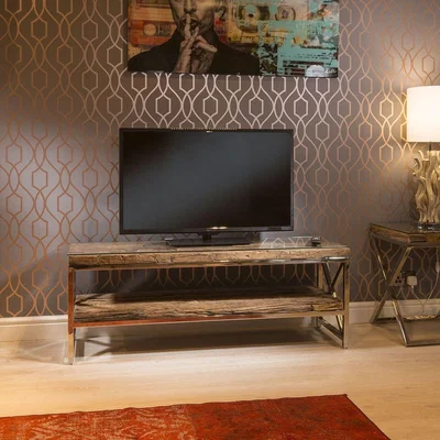 Quatropi Luxury Stunning TV Stand / Unit Solid Reclaimed Hardwood 140 x 40cm