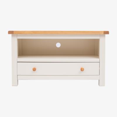 The Range Maggiori 1 Drawer TV Stand - White / Wood Knob