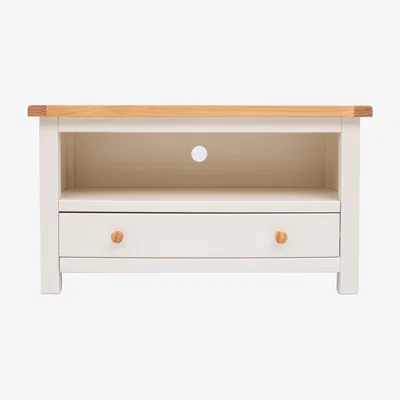 The Range Maggiori 1 Drawer TV Stand - White / Wood Knob