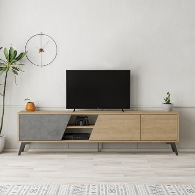 The Range Fiona Modern TV Stand Multimedia Centre TV Unit With Storage - Oak - Retro Grey