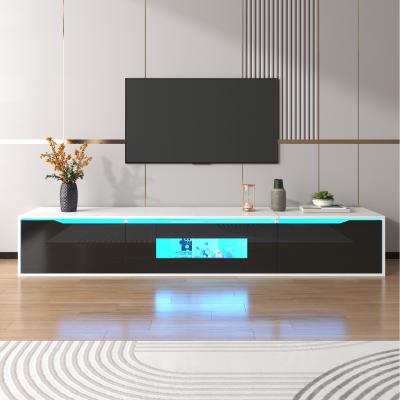 The Range High Gloss TV Cabinet with Color Changing LED Lights - BLACK