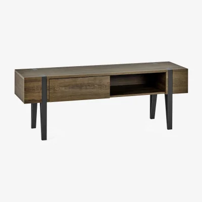 The Range Troy TV Unit - Rustic Wood Effect