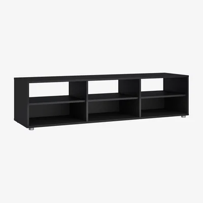 The Range Shelved Media TV Unit - Black