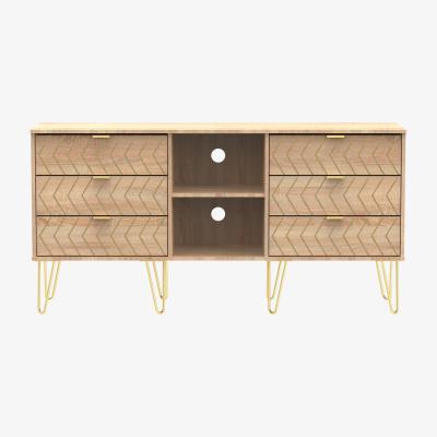 The Range Hong Kong 6 Drawer TV Unit - Jigsaw Bardolino & Bardolino Oak