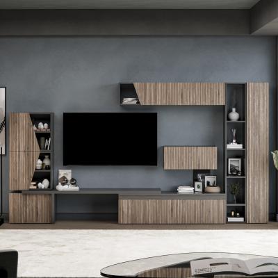 The Range Baku Wall Mounted Entertainment Center - Black and Alina Pattern