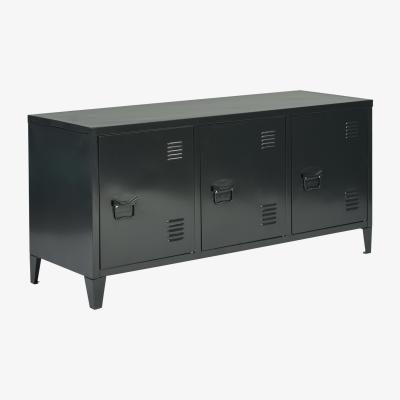 The Range TV Stand Cabinet Metal Storage - Black