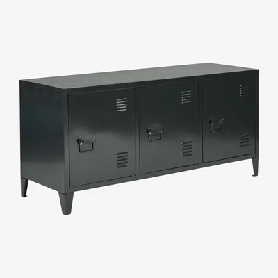 The Range TV Stand Cabinet Metal Storage - Black