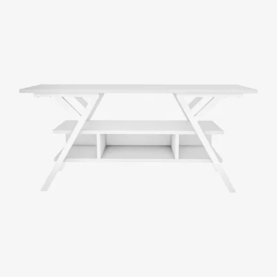 The Range Minerva 120 cm Wide TV Unit TV Stand with Unique Design  - White - White