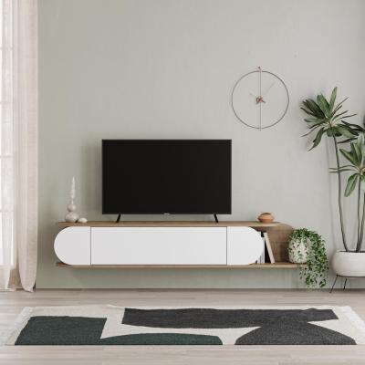 The Range FWStyle Wall Mounted Large 1 Door TV Unit  - Oak & Painted White