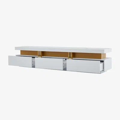The Range TV Stand with 3 Drawers - White