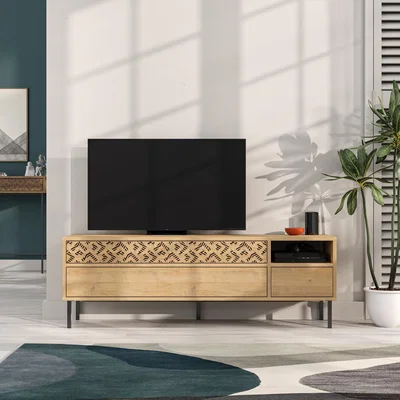 The Range Heaton Modern TV Stand Multimedia Centre TV Unit With Storage - Oak