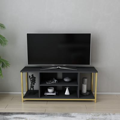The Range Rinaldo Wide Tv Stand - Anthracite and Gold - Anthracite