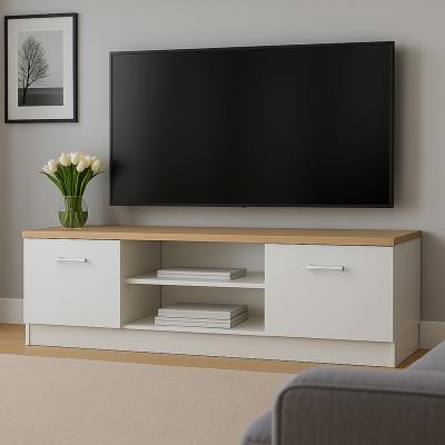 The Range Top Mix Contemporary Compact TV Unit with Storage - White and Sonoma Oak