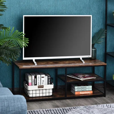 The Range Industrial Style TV Stand Cabinet - Rustic Brown, Black