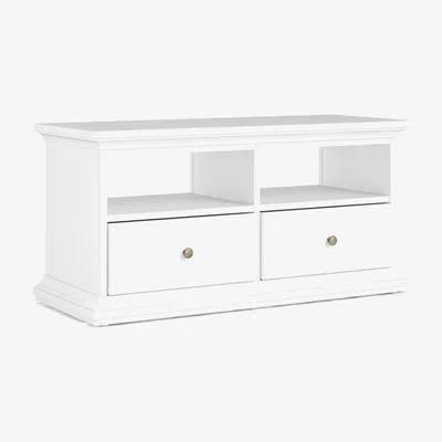 The Range Paris 2-Shelf 2-Drawer TV Unit - White
