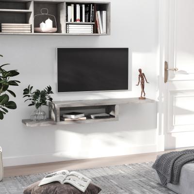 The Range 150cm Wall Mount Media Console Floating TV Stand - White and Natural