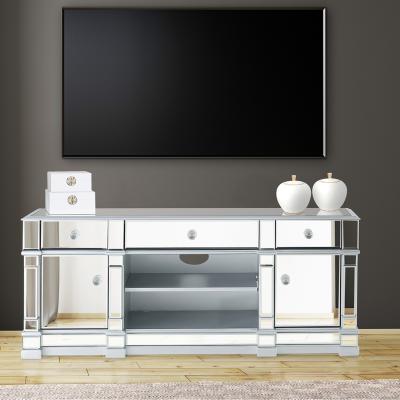 The Range Silver Mirrored Medium TV Entertainment Unit - Silver