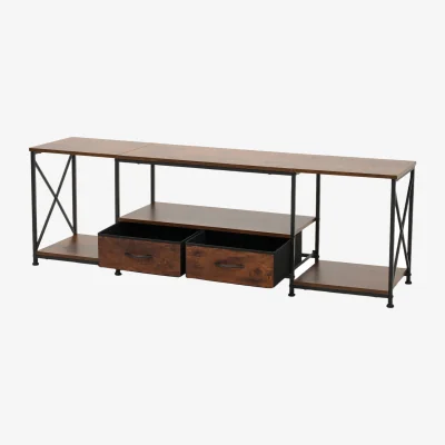 The Range TV Cabinet with Fabric Drawers for Storage - Brown