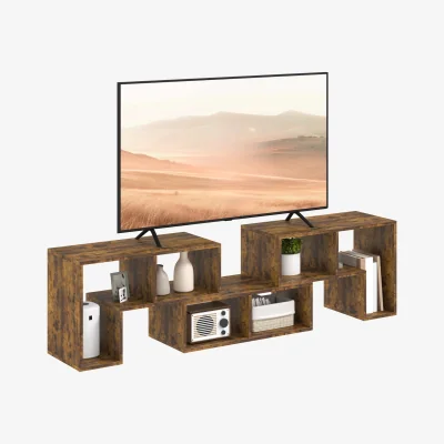 The Range Adjustable Free Combination TV Stand Unit With Storage Rustic - Rustic Brown