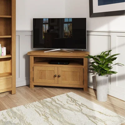The Range Home Source Copenhagen 2 Door Oak Corner TV Stand - Oak