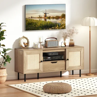 The Range Boho TV Stand Entertainment Center - Natural