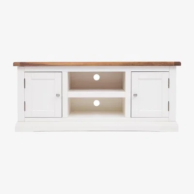 The Range Cosenza 2 Door TV Stand - White / Chrome Cup