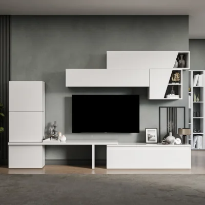 The Range Minsk Wall Mounted Entertainment Center - High gloss White