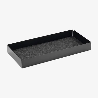 The Range Durable Felt Lined Metal Drawer for Monitor Riser Stand 47 x 22 cm - Black