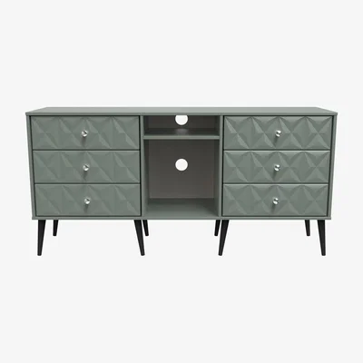 The Range Pixel 6 Drawer TV Unit - Reed Green