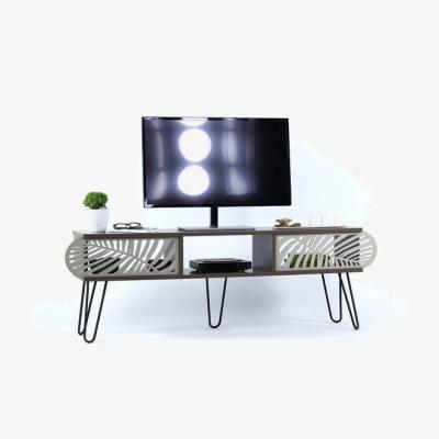 The Range Illia Maxi TV Stand 150 cm Walnut Top and Black Leg - Walnut
