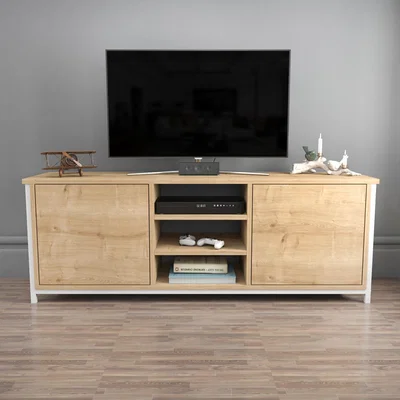 The Range Otis 140 cm Wide Tv Stand Sapphire Oak and White - Sapphire Oak