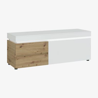 The Range Luci 1-Door 2-Drawer TV Unit - White / 150.4cm