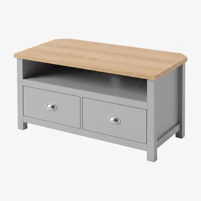 The Range Small TV Cabinet with Storage Drawer Corner TV Stand - Brown