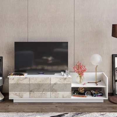 The Range Viana Modern TV Unit TV Stand for TVs up to 42" - Cordoba and White