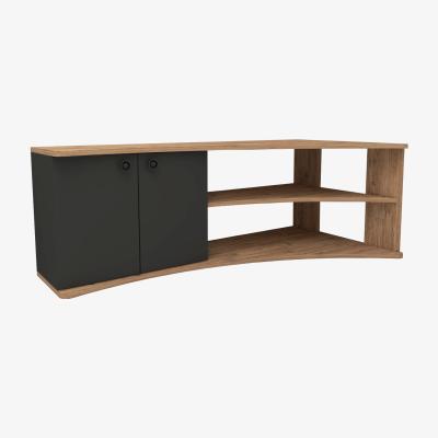 The Range Dion Corner TV Stand Entertainment Center - Atlantic Pine & Anthracite