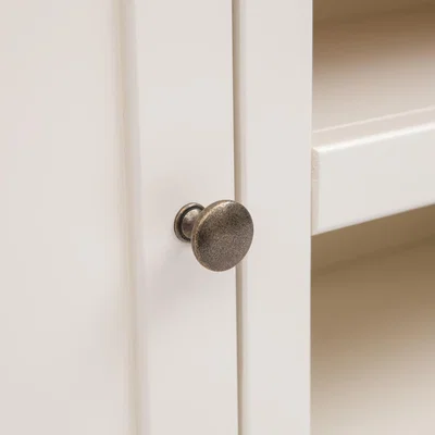 The Range Trevi 2 Door TV Stand - White / Brass Knob