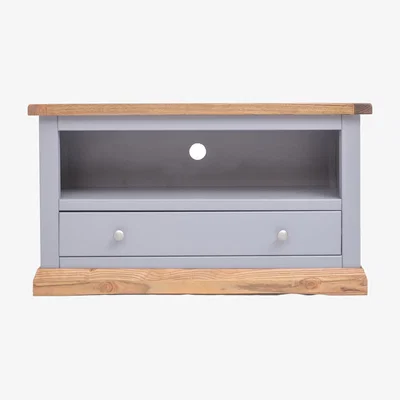 The Range Biccari 1 Drawer TV Stand - Grey / Chrome Knob