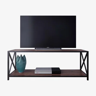 The Range Walnut and Black Xena TV Stand for TVs up to 55"