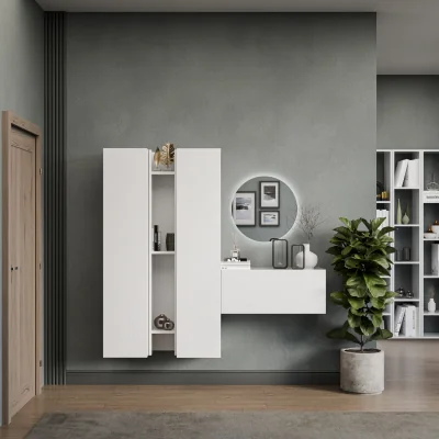 The Range Salzburg Wall Mounted Entertainment Center - High gloss White