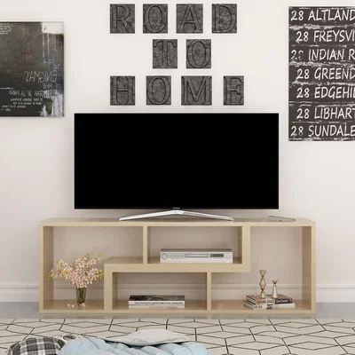 The Range Tetris 120 cm TV Unit TV Stand with Two L-Shaped Pieces Design - Sapphire Oak