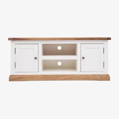 The Range Tropea 2 Door TV Stand - White / Brass Knob