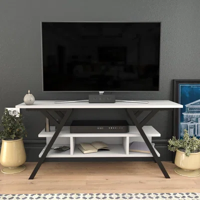 The Range Minerva Wide Tv Stand - White and Black - White