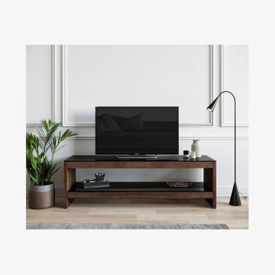 The Range Pisagor Solid Wood and Tempered Smoked Glass TV Unit Tv301 Smoked Walnut - Smoked & Walnut
