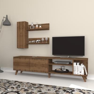 The Range Asos TV Unit and wall Shelves - White Brown Oak up to 55-inch TV - Brown