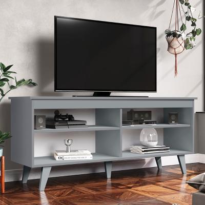 The Range TV Stand Cabinet Unit with 4 Shelves for TVs up to 55 Inches - Grey