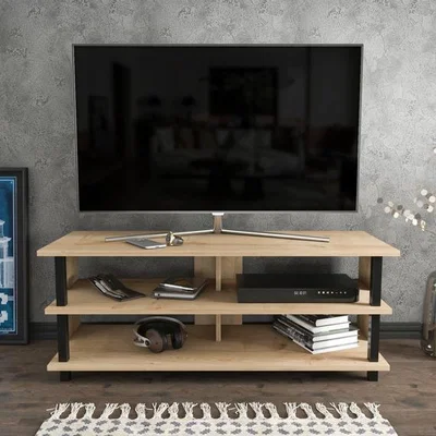 The Range Pueblo 120cm Tv Stand - Sapphire Oak and Black - Sapphire Oak