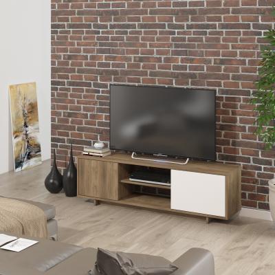 The Range Garbatella Modern TV Stand and Media Console - White and Brown