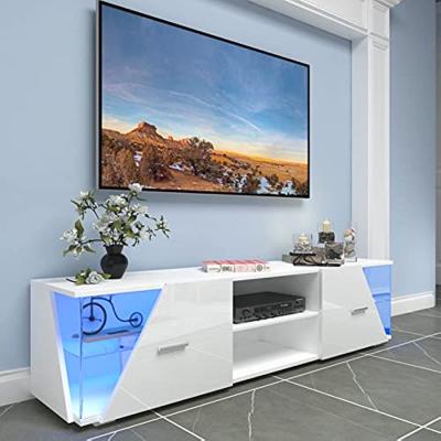 The Range TV Cabinet with LED Lights and Large-capacity Storage Space - White