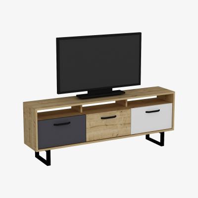 The Range TV Stand Entertainment Centre Agustine - Oak & Dark Grey & White